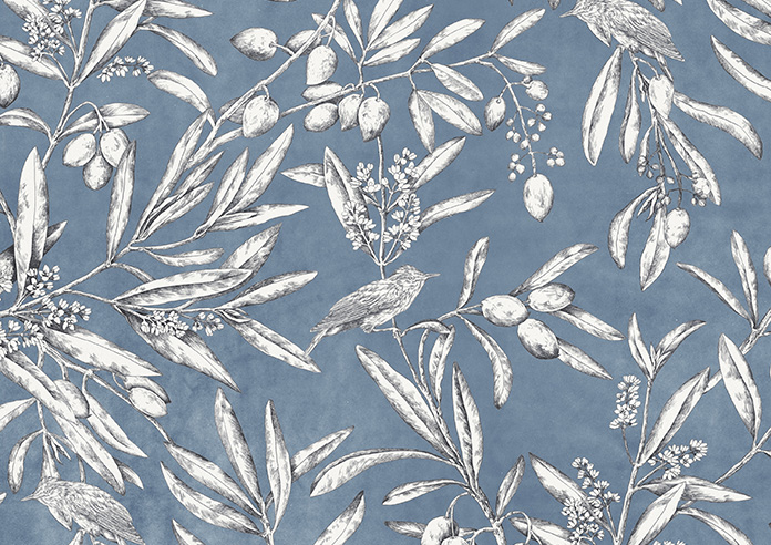 Aviary Velvet, Denim - Made to Measure Curtain - Image 9